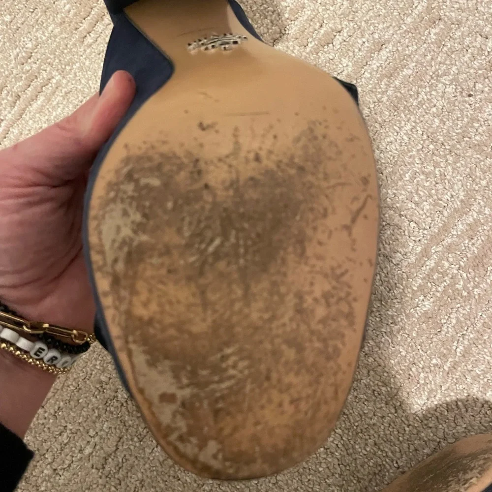 Prada Black and Gold Heels with Fringe Detail - Picture 5 of 7